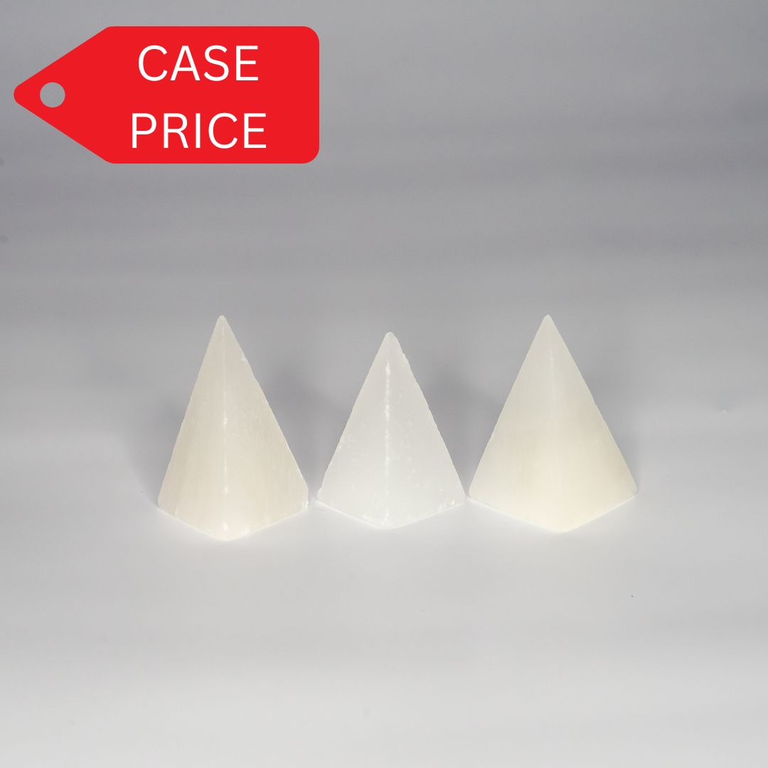 Selenite pyramid 5 cm - Case of 5