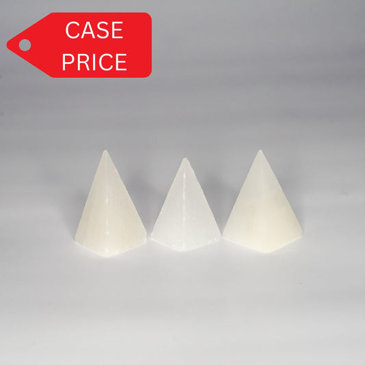 Selenite pyramid 5 cm - Case of 5