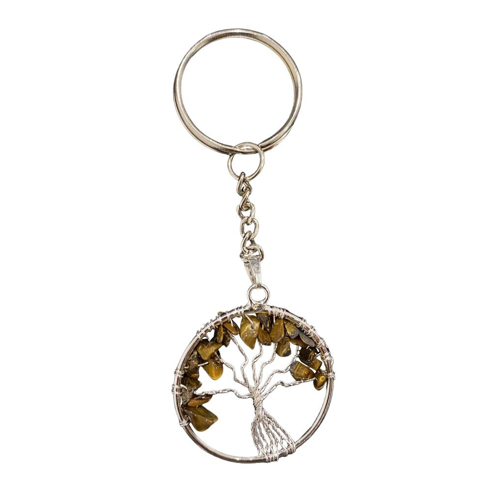 Tiger's Eye Crystal Tree of Life Keychain - Case of 3