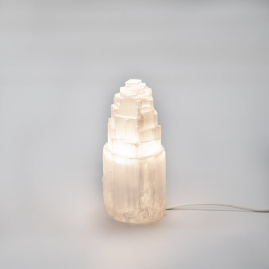 Selenite tower lamp (20cm)