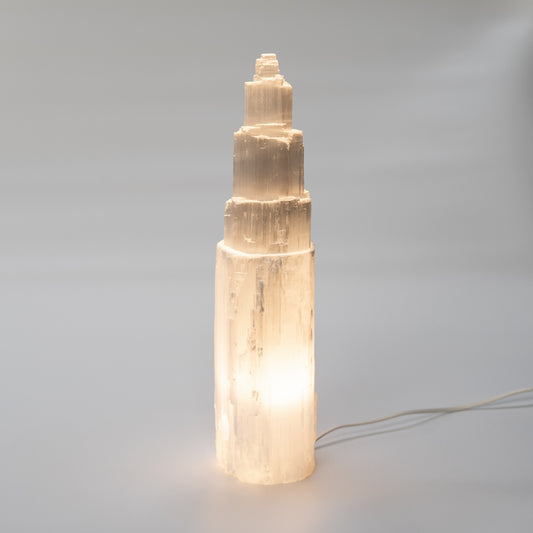 Selenite tower lamp (40cm)